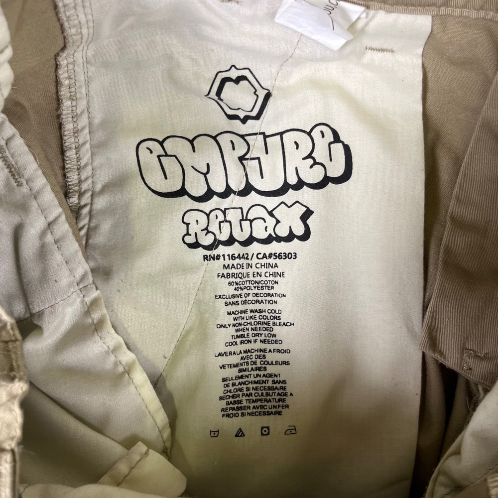 Y2K Empyre Relaxed Fit Cargo Skateboarding Pants Khaki Tan Mens 27 E0153423117C - Picture 6 of 12